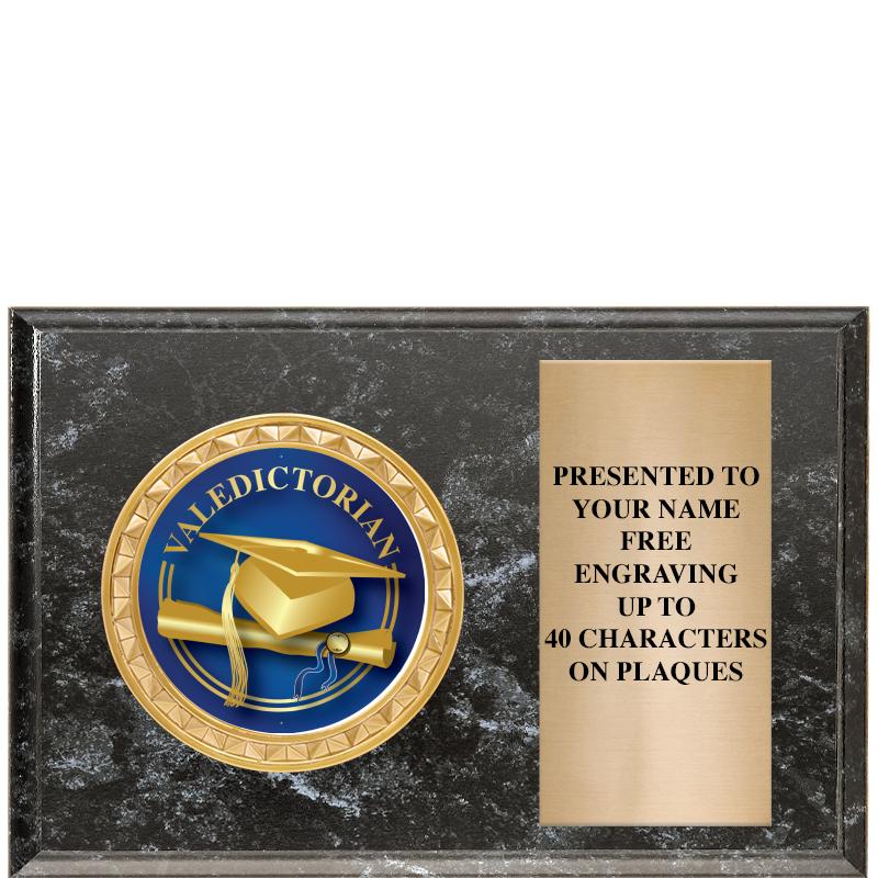 6" X 4" BLACK MBL INSERT PLQ