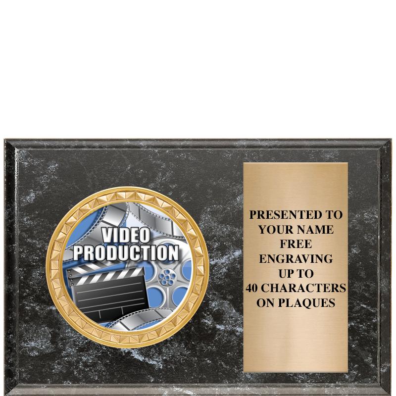 6" X 4" BLACK MBL INSERT PLQ