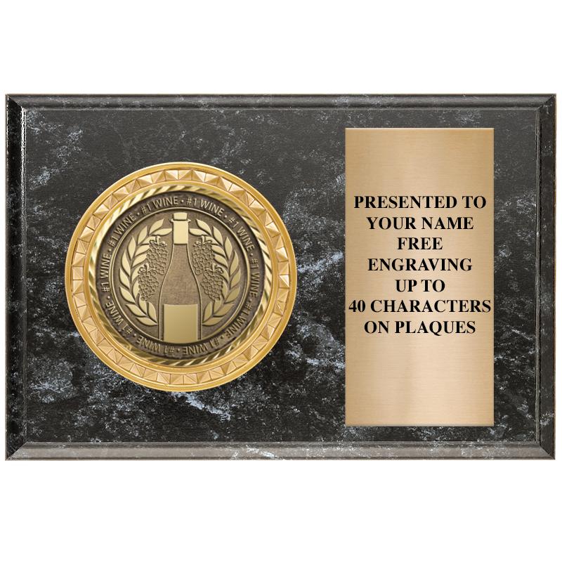 6" X 4" BLACK MBL INSERT PLQ