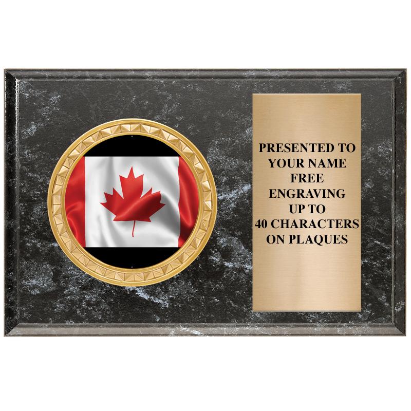 6" X 4" BLACK MBL INSERT PLQ