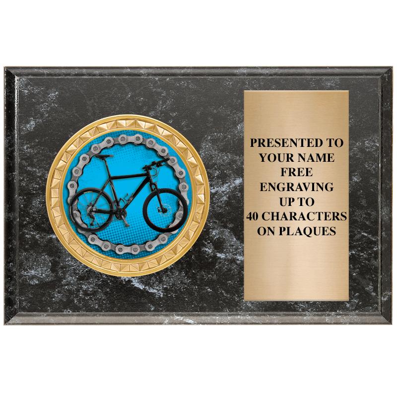 6" X 4" BLACK MBL INSERT PLQ