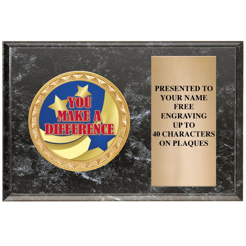 6" X 4" BLACK MBL INSERT PLQ