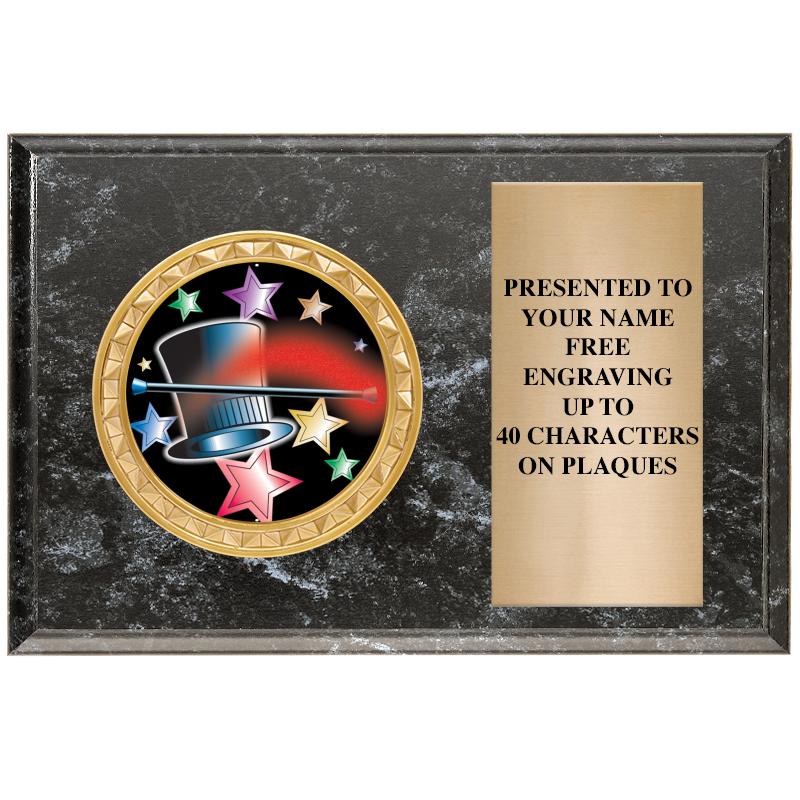 6" X 4" BLACK MBL INSERT PLQ