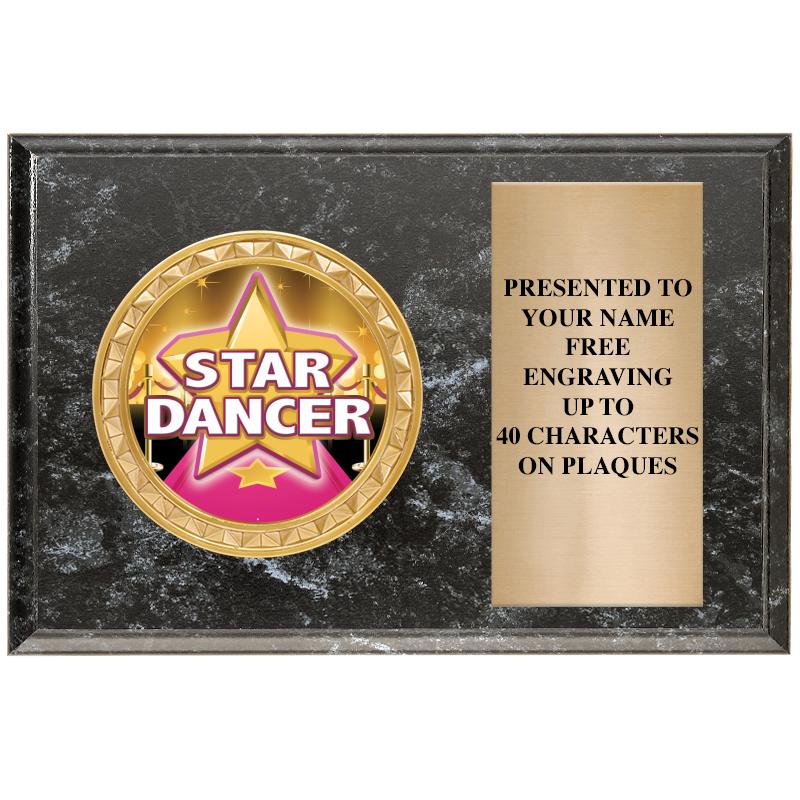 6" X 4" BLACK MBL INSERT PLQ