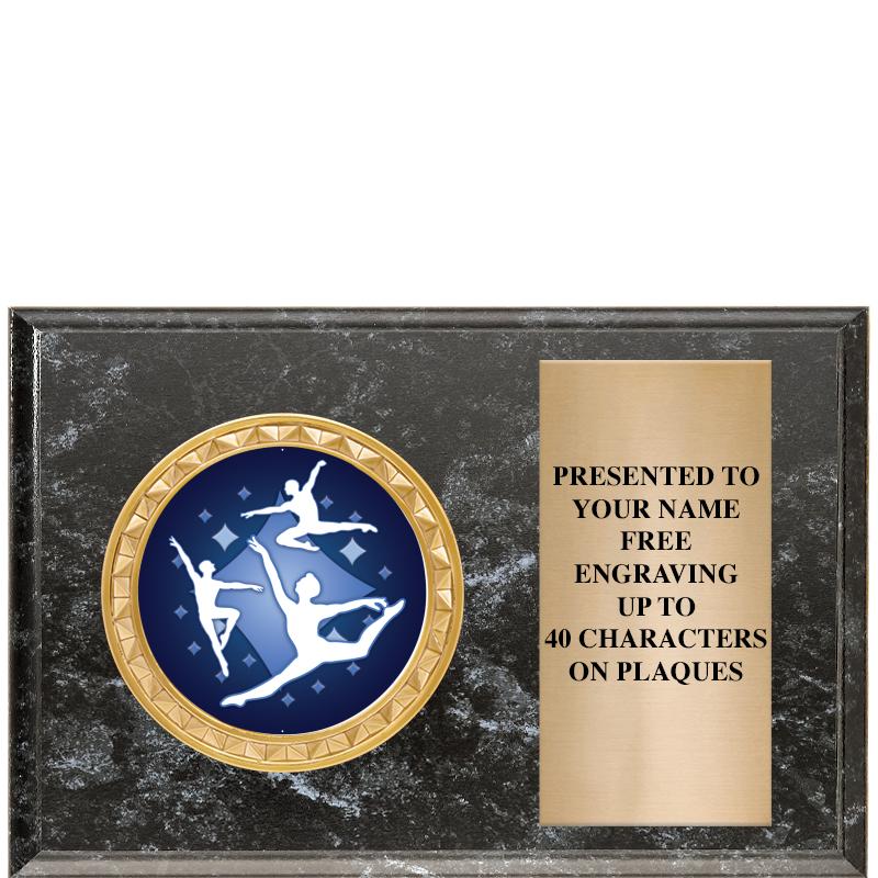 6" X 4" BLACK MBL INSERT PLQ