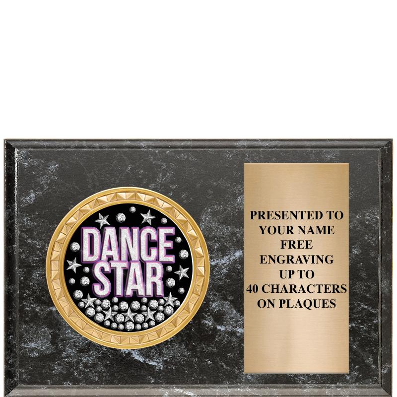 6" X 4" BLACK MBL INSERT PLQ