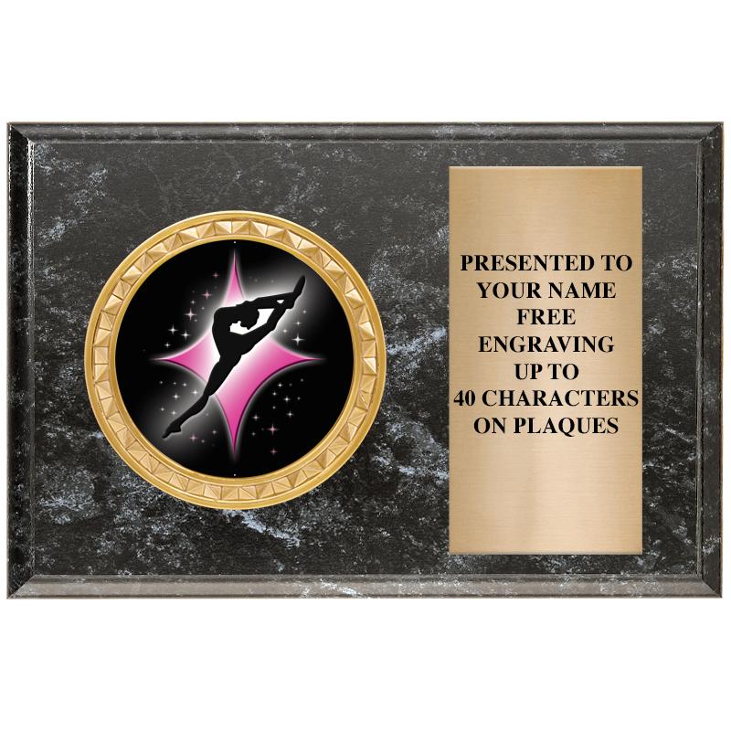 6" X 4" BLACK MBL INSERT PLQ