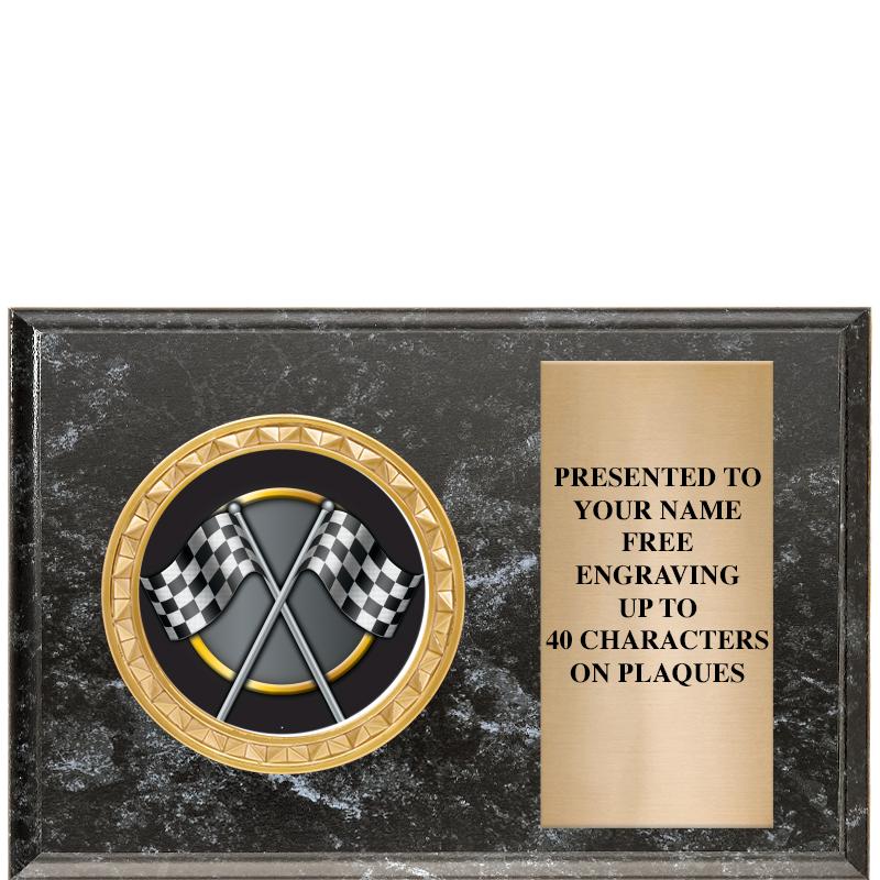 6" X 4" BLACK MBL INSERT PLQ