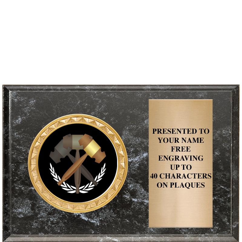 6" X 4" BLACK MBL INSERT PLQ