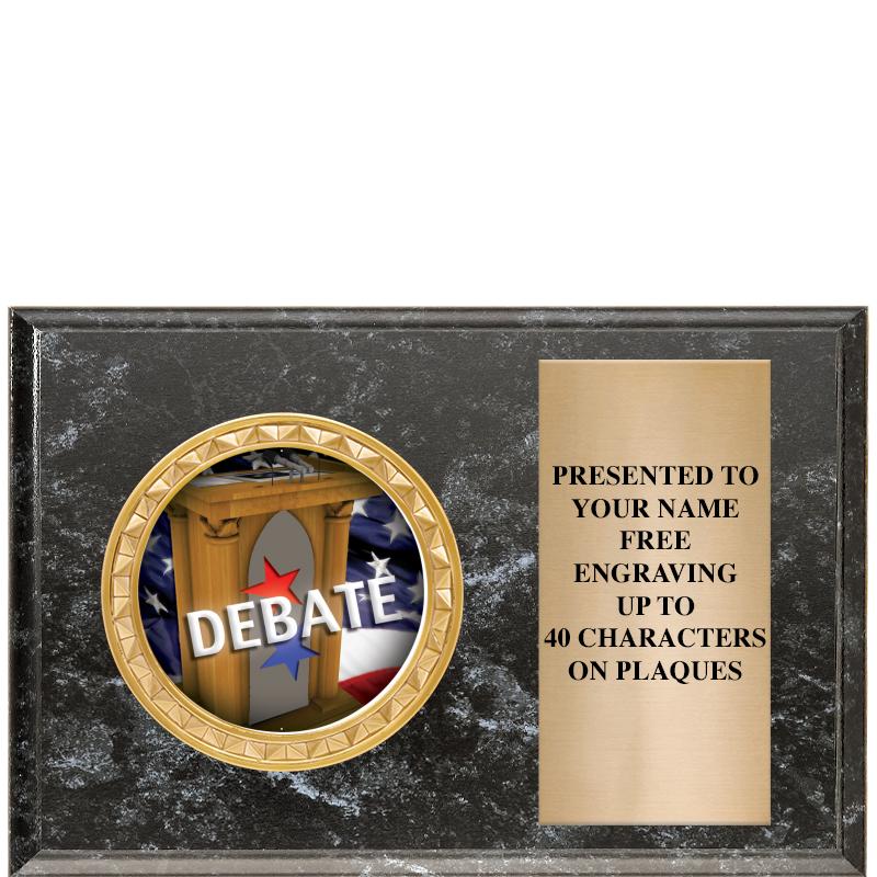 6" X 4" BLACK MBL INSERT PLQ