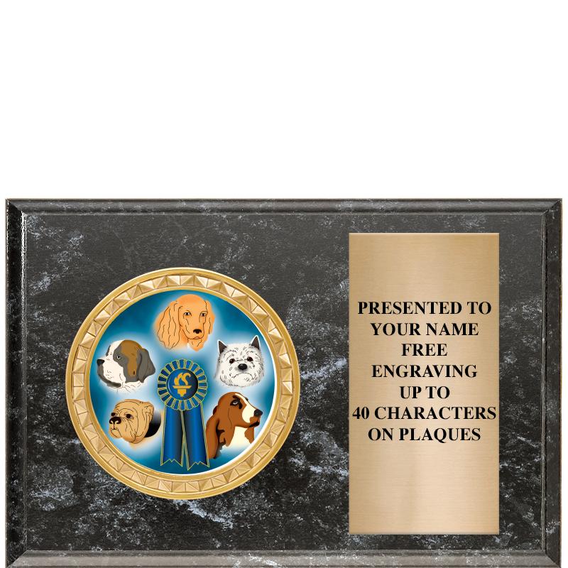 6" X 4" BLACK MBL INSERT PLQ