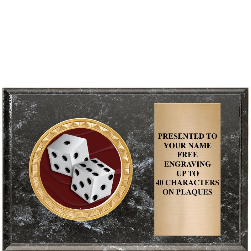 6" X 4" BLACK MBL INSERT PLQ