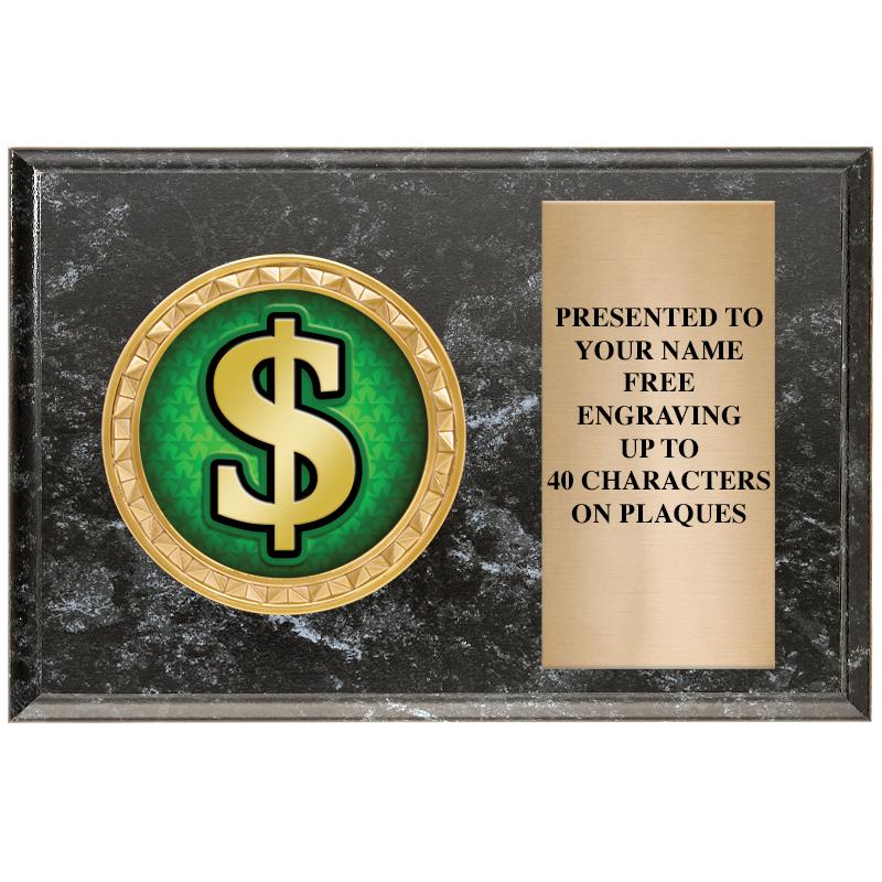 6" X 4" BLACK MBL INSERT PLQ