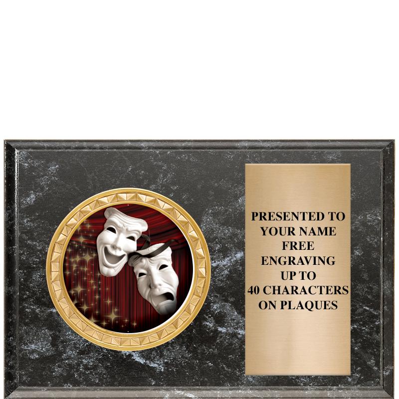 6" X 4" BLACK MBL INSERT PLQ