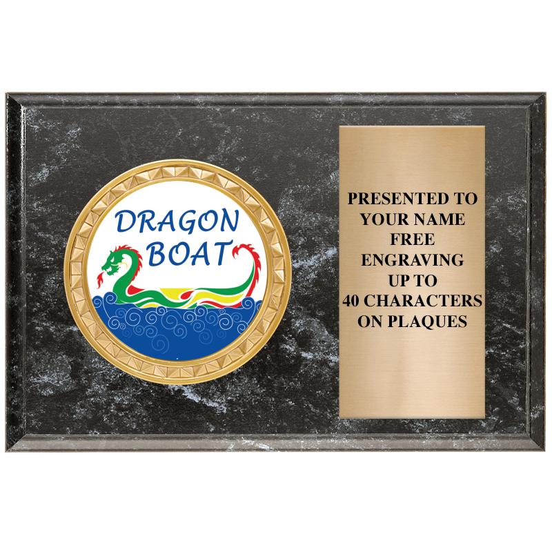 6" X 4" BLACK MBL INSERT PLQ