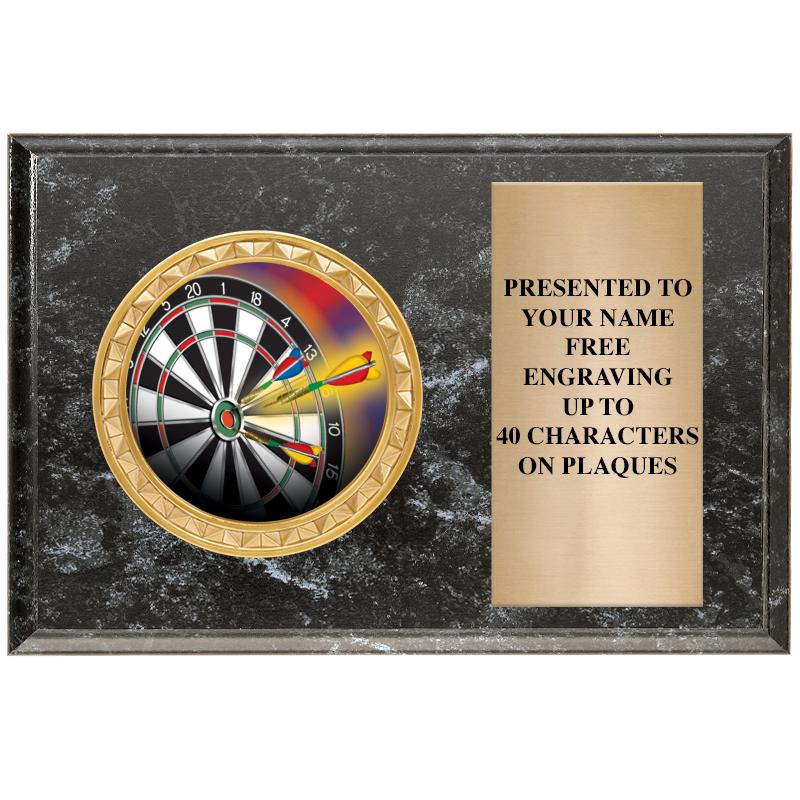 6" X 4" BLACK MBL INSERT PLQ