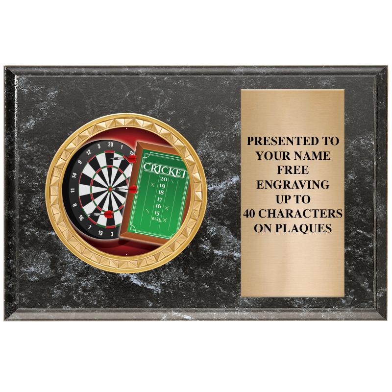 6" X 4" BLACK MBL INSERT PLQ