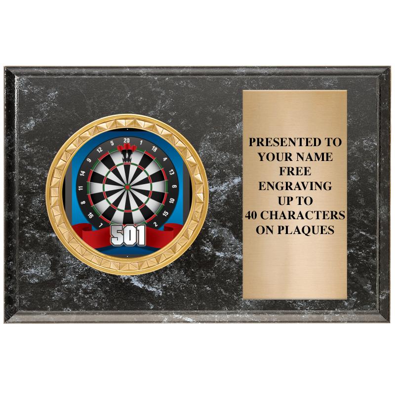 6" X 4" BLACK MBL INSERT PLQ