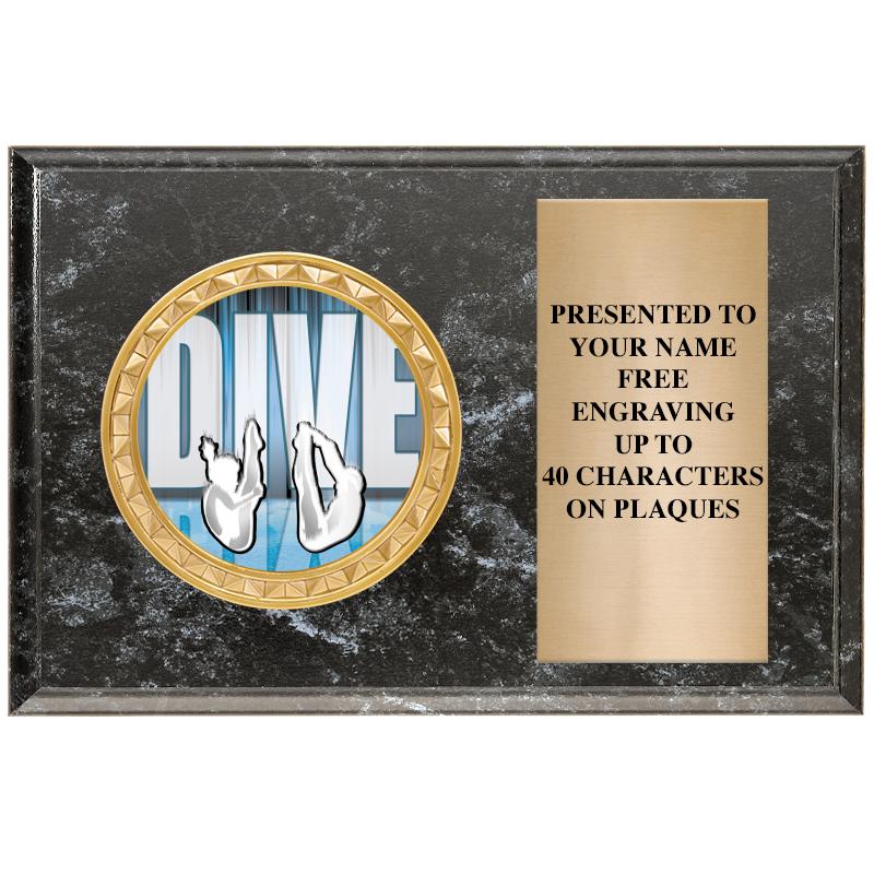 6" X 4" BLACK MBL INSERT PLQ