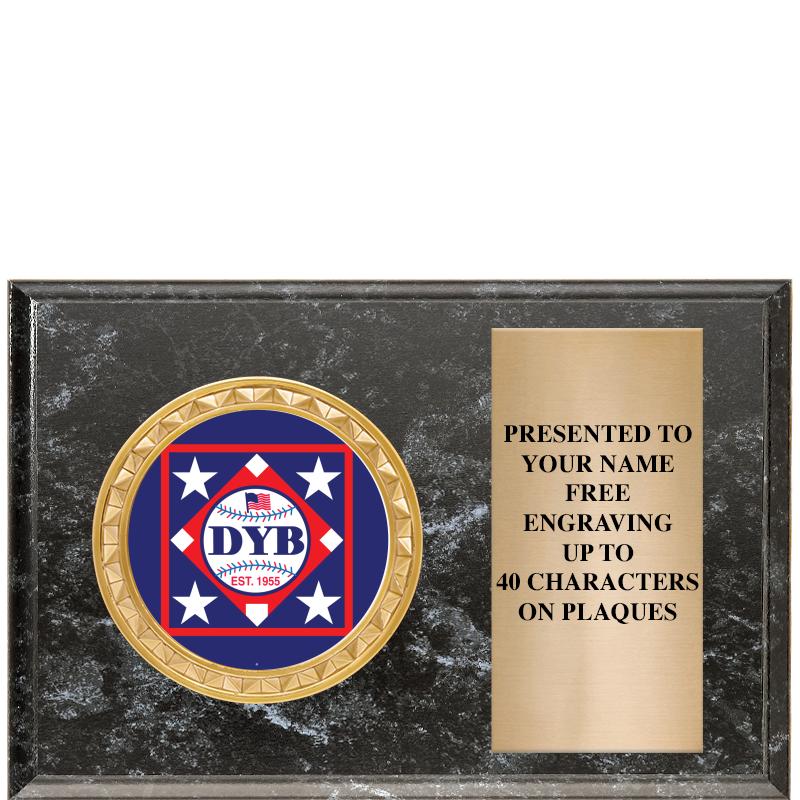 6" X 4" BLACK MBL INSERT PLQ