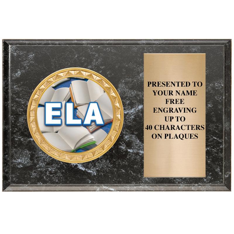 6" X 4" BLACK MBL INSERT PLQ