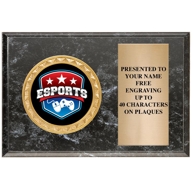 6" X 4" BLACK MBL INSERT PLQ