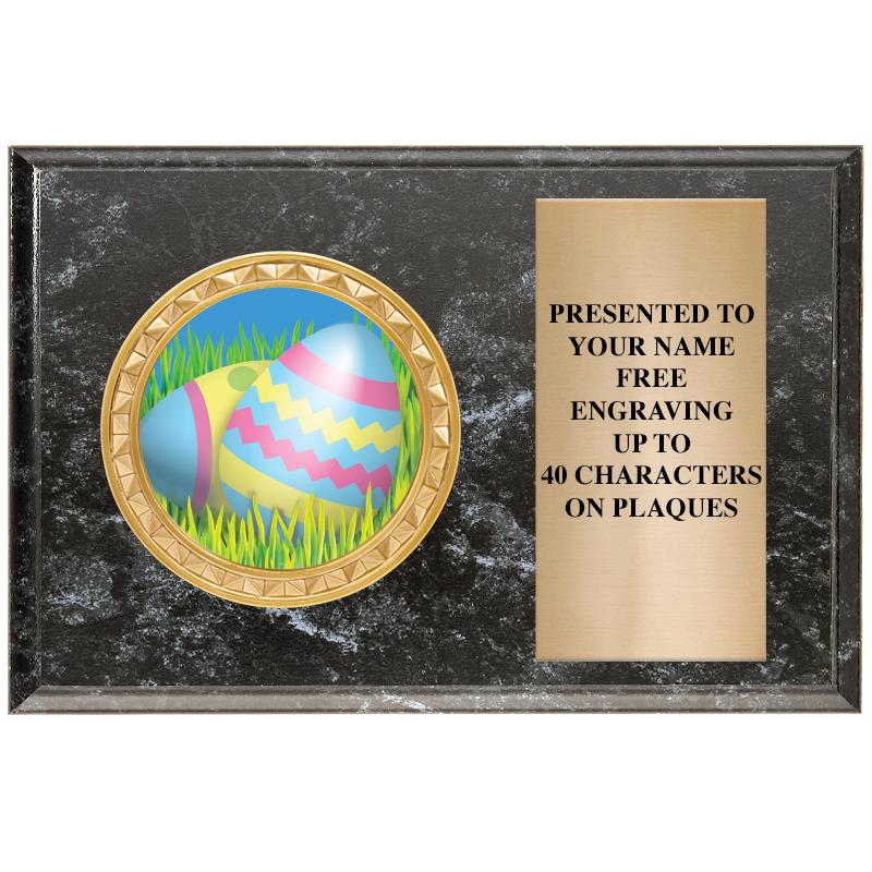 6" X 4" BLACK MBL INSERT PLQ