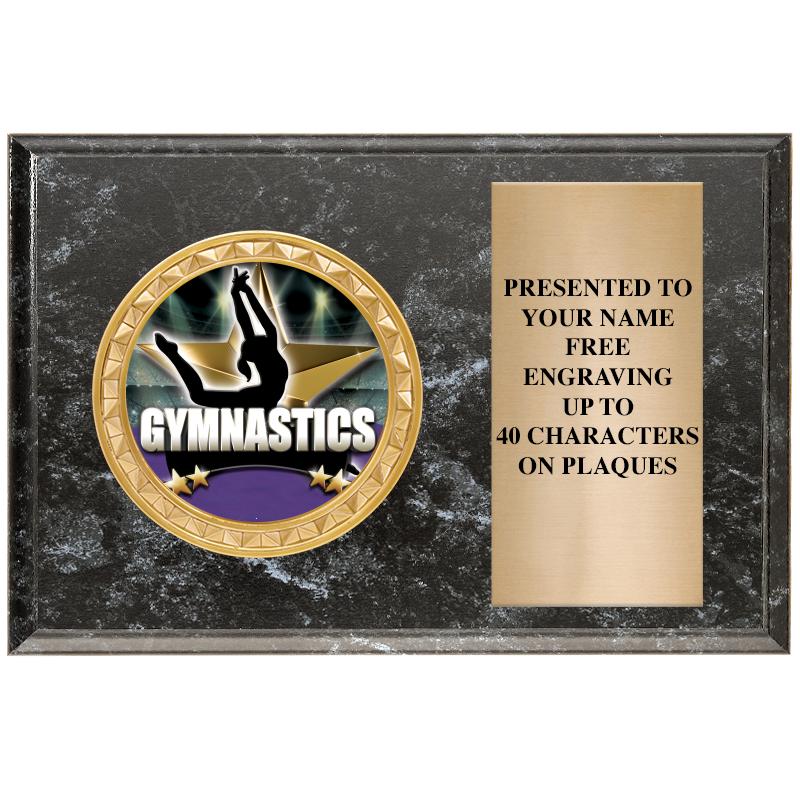 6" X 4" BLACK MBL INSERT PLQ