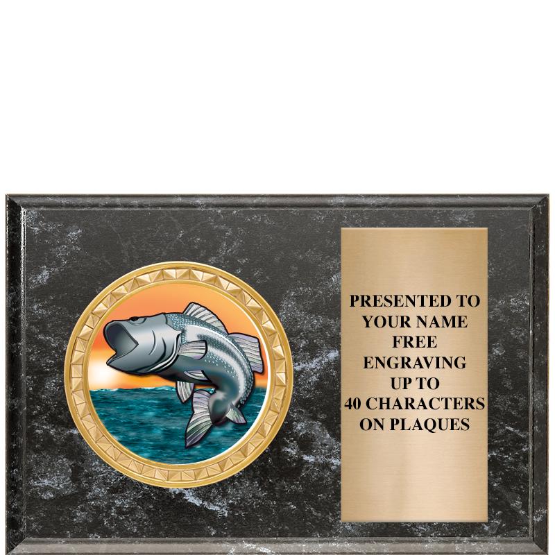 6" X 4" BLACK MBL INSERT PLQ