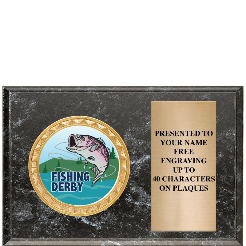 6" X 4" BLACK MBL INSERT PLQ