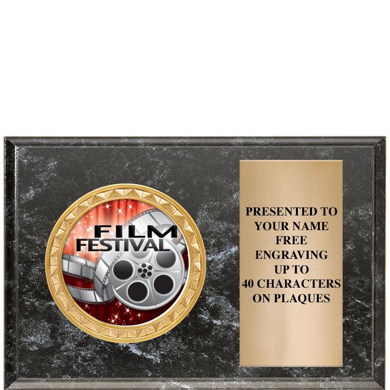 6" X 4" BLACK MBL INSERT PLQ