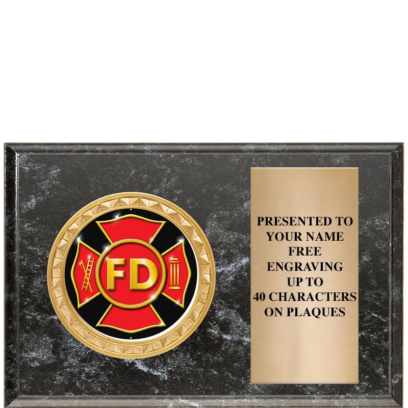 6" X 4" BLACK MBL INSERT PLQ