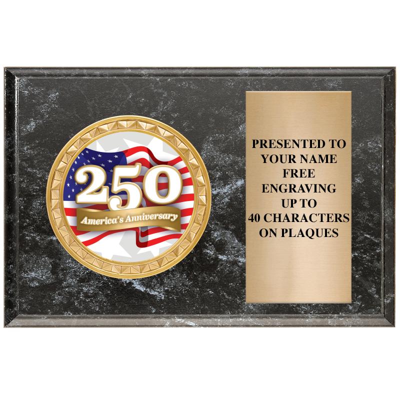 6" X 4" BLACK MBL INSERT PLQ