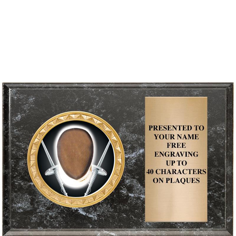 6" X 4" BLACK MBL INSERT PLQ