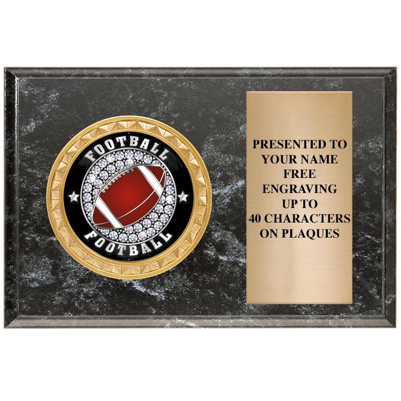 6" X 4" BLACK MBL INSERT PLQ