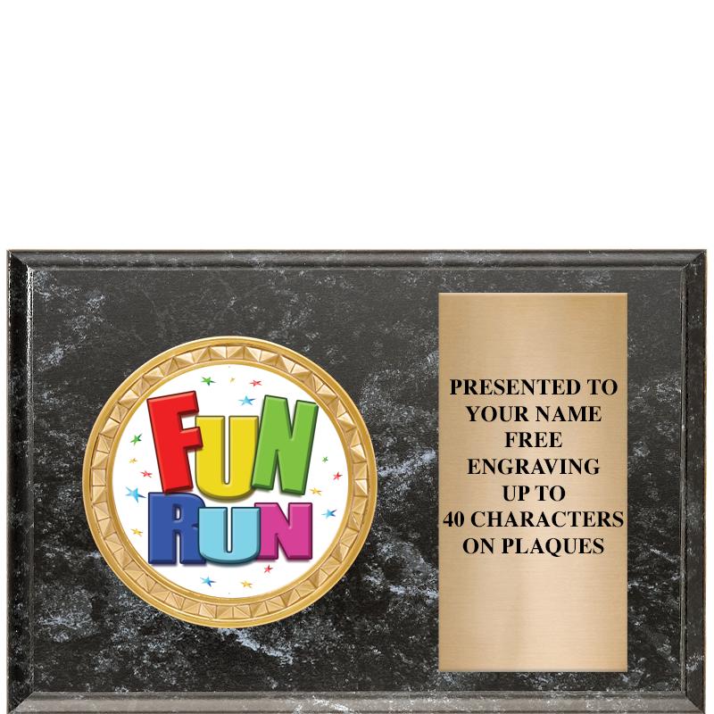 6" X 4" BLACK MBL INSERT PLQ