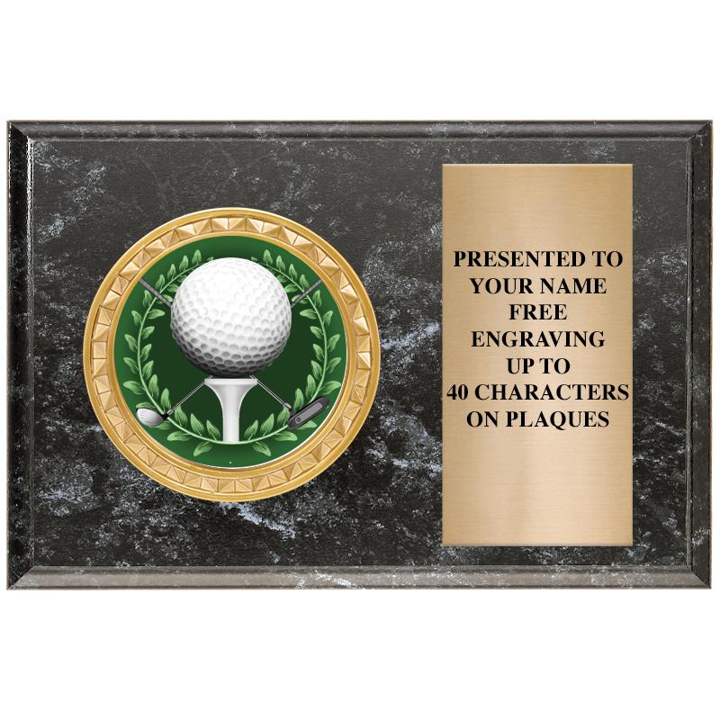 6" X 4" BLACK MBL INSERT PLQ