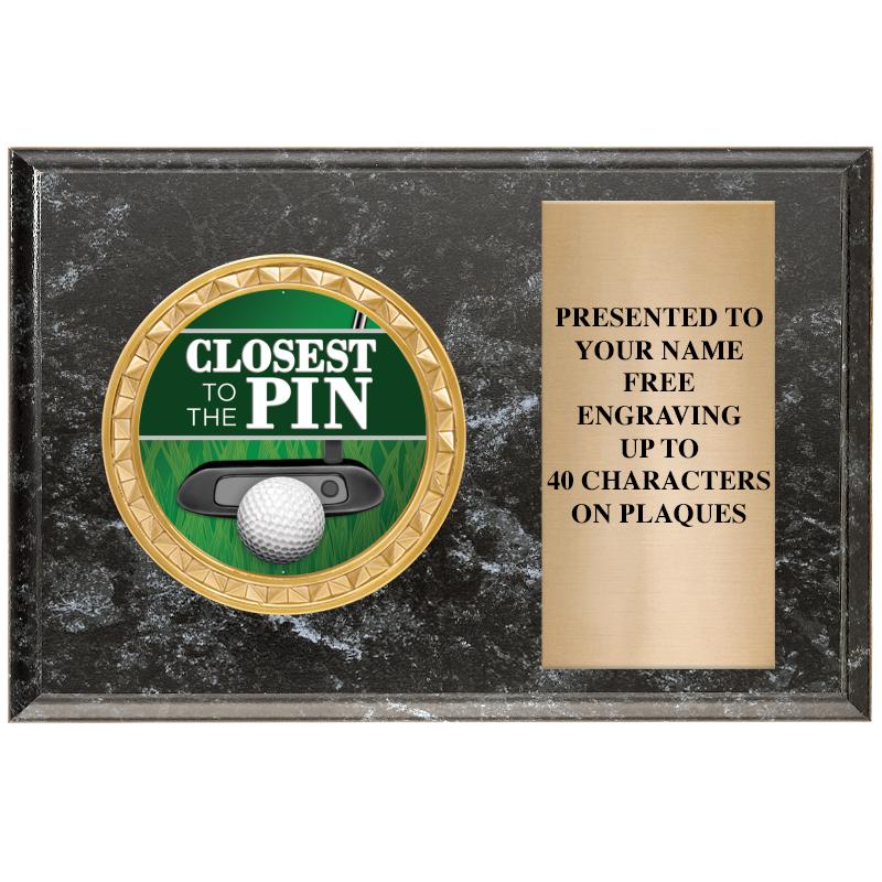 6" X 4" BLACK MBL INSERT PLQ