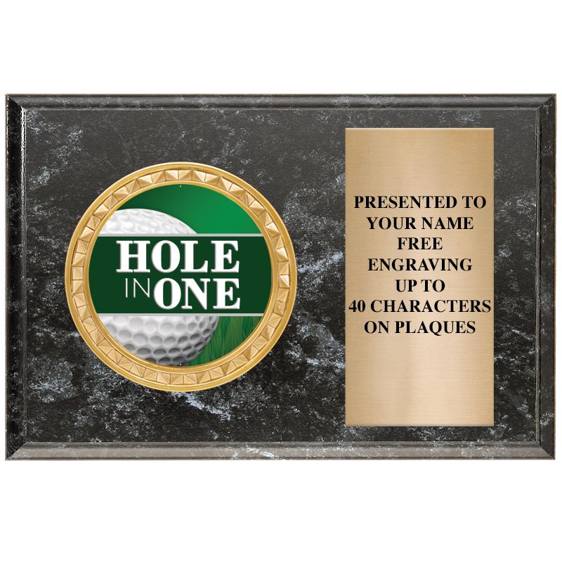 6" X 4" BLACK MBL INSERT PLQ