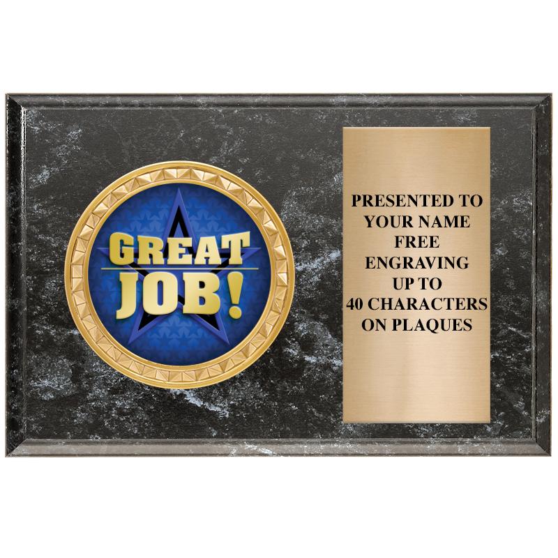 6" X 4" BLACK MBL INSERT PLQ