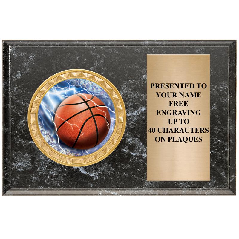 6" X 4" BLACK MBL INSERT PLQ