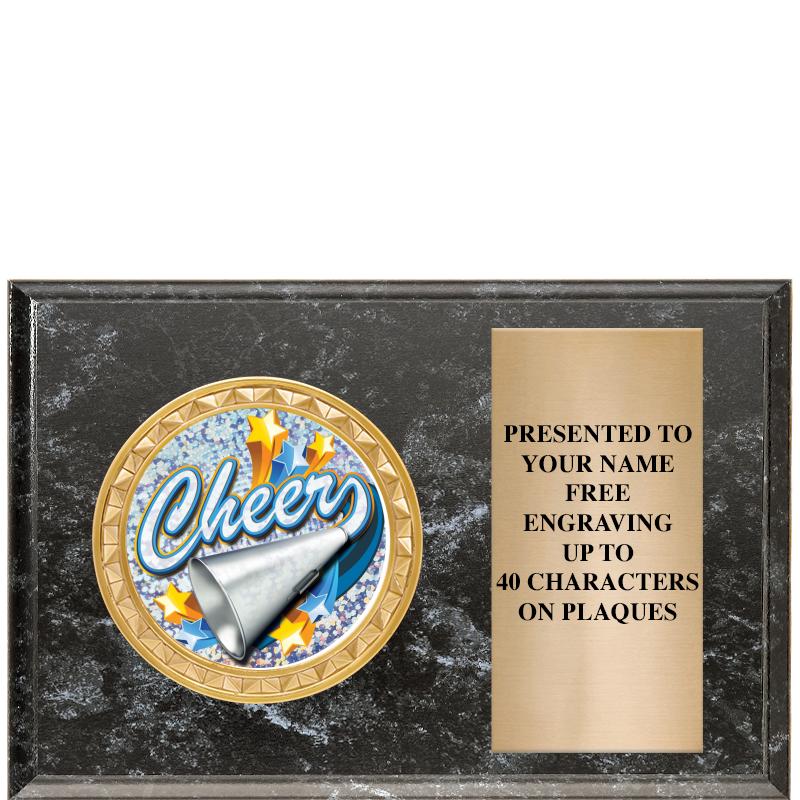 6" X 4" BLACK MBL INSERT PLQ