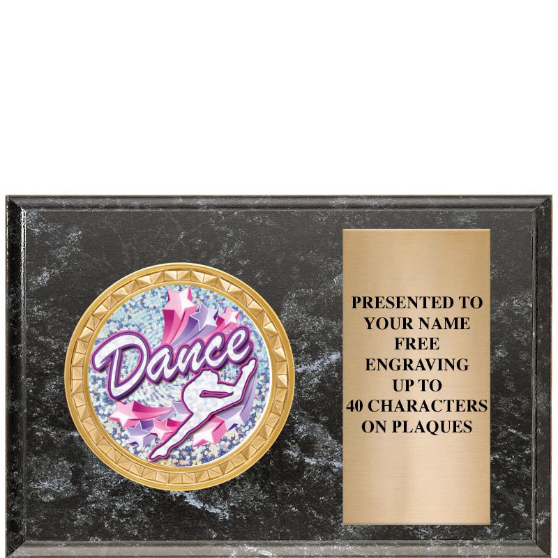 6" X 4" BLACK MBL INSERT PLQ