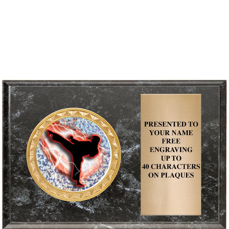 6" X 4" BLACK MBL INSERT PLQ