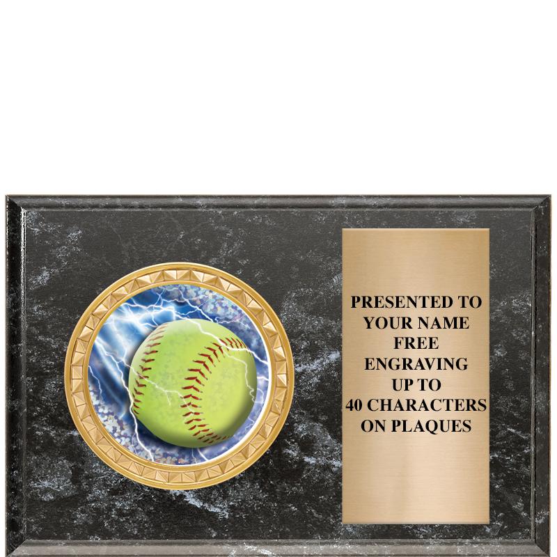 6" X 4" BLACK MBL INSERT PLQ