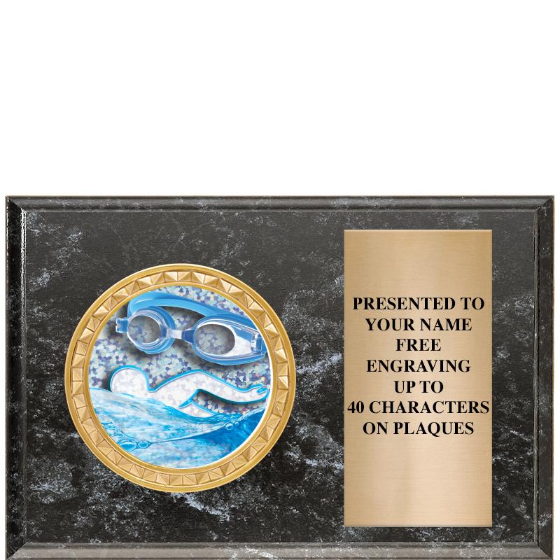 6" X 4" BLACK MBL INSERT PLQ