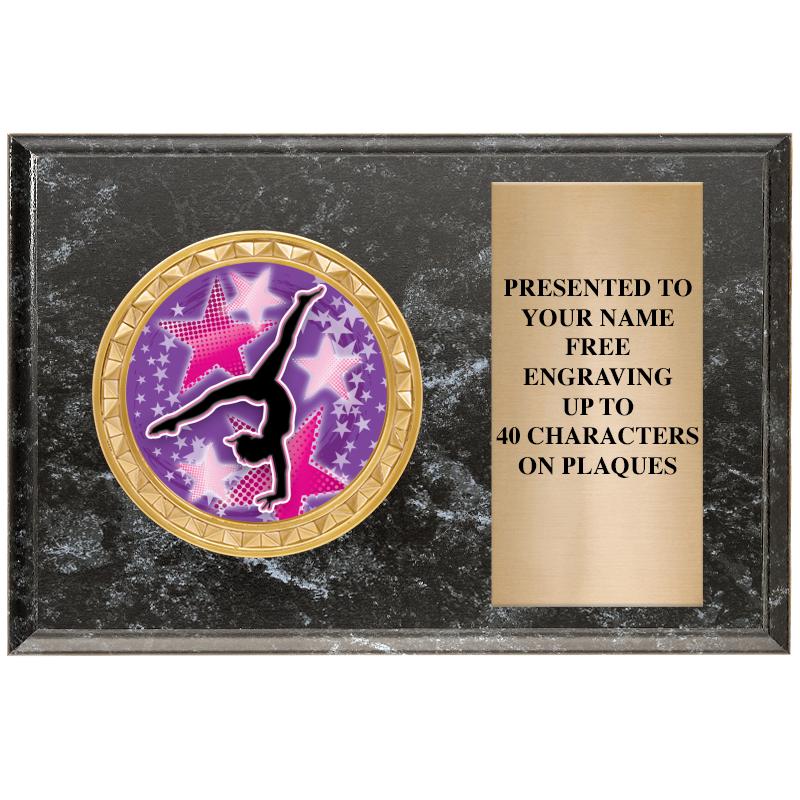 6" X 4" BLACK MBL INSERT PLQ