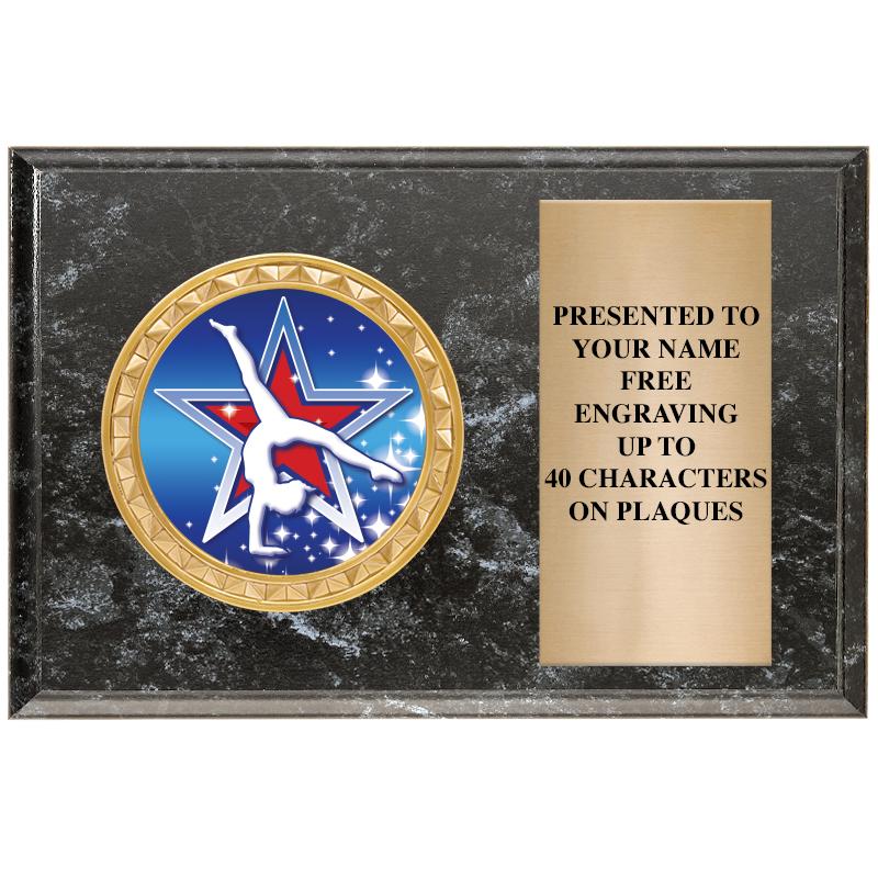6" X 4" BLACK MBL INSERT PLQ