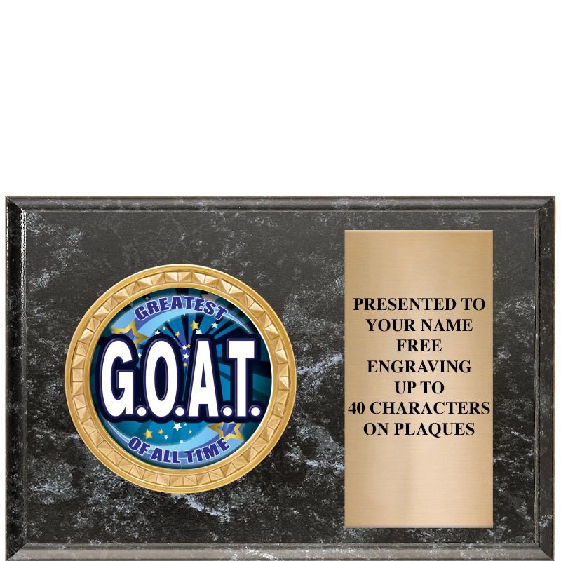 6" X 4" BLACK MBL INSERT PLQ