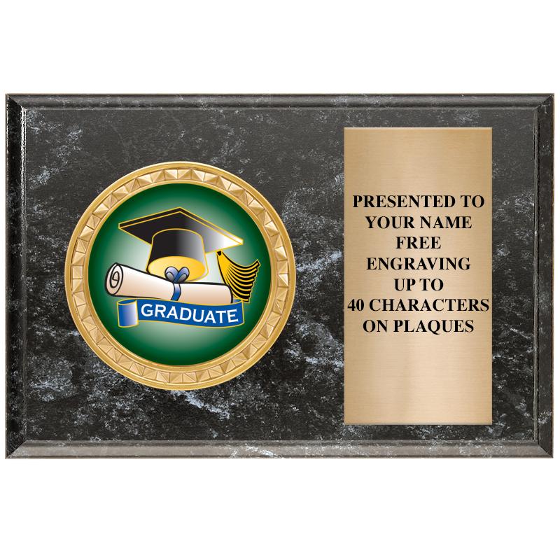 6" X 4" BLACK MBL INSERT PLQ